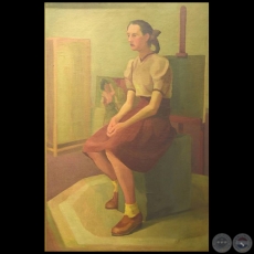 La niña posando en el taller - Artista: Ofelia Echagüe Vera - Año: 1943